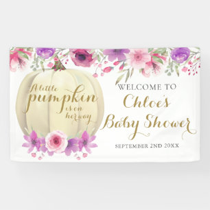 Lona Cartel de bienvenida para baby shower de niña con 
