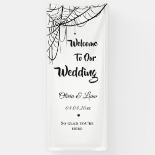 Lona Cartel de bienvenida para boda gótica de Halloween