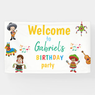 Lona Cartel de bienvenida para fiesta de cumpleaños col