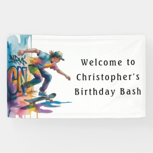 Lona Cartel de bienvenida para fiesta de cumpleaños de 