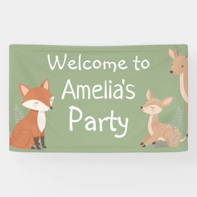 Lona Cartel de bienvenida para fiesta de cumpleaños de  (Horizontal)