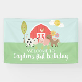 Lona Cartel de bienvenida para fiesta de cumpleaños en 