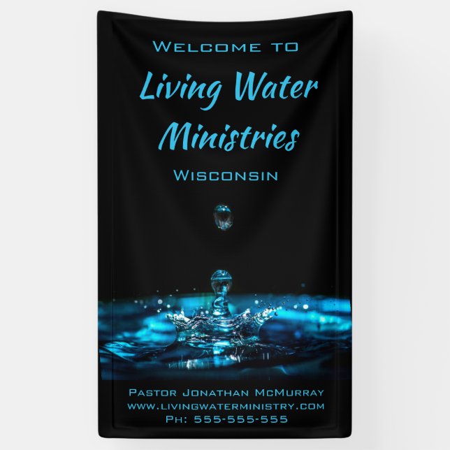 Lona Cartel de bienvenida religioso personalizado (Vertical)