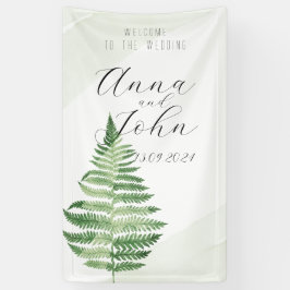 Lona Cartel de boda minimalista de helecho verde