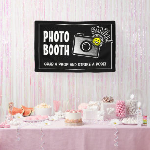 Lona Cartel de cabina de fotos personalizada para boda