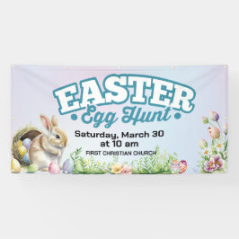 Lona Cartel de caza de huevos de Pascua al aire libre,