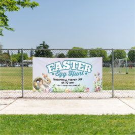 Lona Cartel de caza de huevos de Pascua al aire libre, 