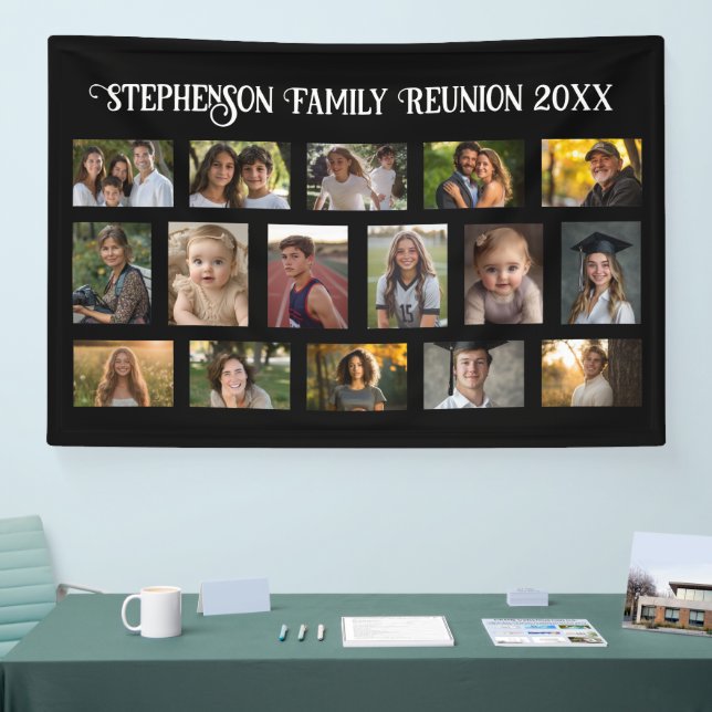 Lona Cartel de Collage de fotos de 16 Reunión de famili (Feria)