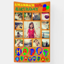 Cartel de collage de fotos de cumpleaños del perso