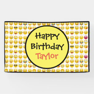 Lona Cartel de cumpleaños de Emoji