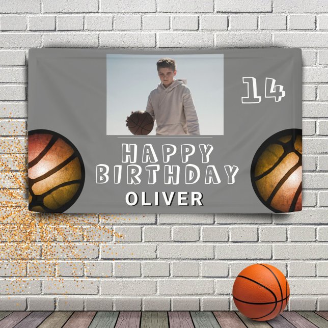 Lona Cartel de cumpleaños de la foto de la Pelota Metál (Subido por el creador)