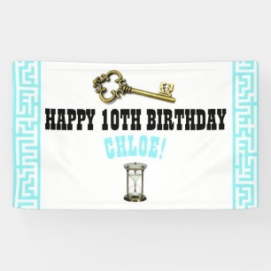 Lona Cartel de cumpleaños de la sala de escape