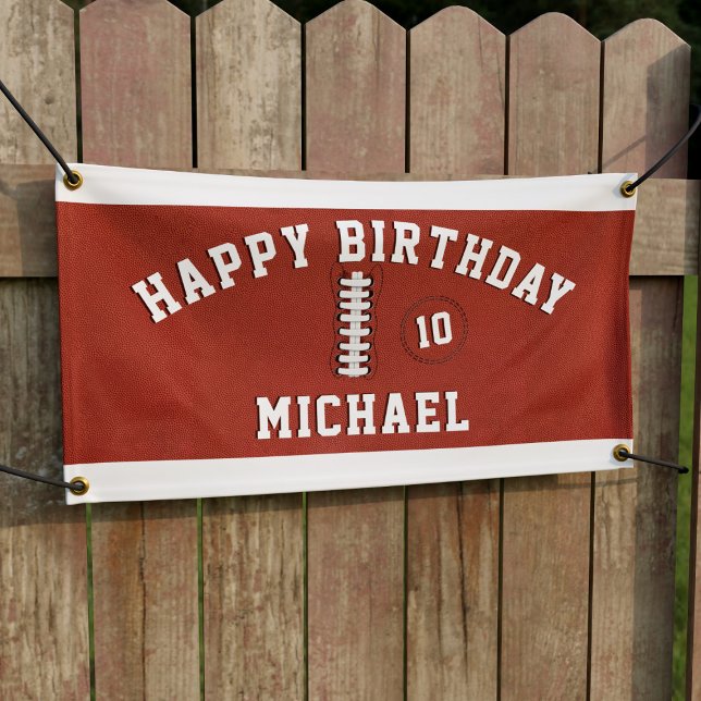 Lona Cartel de cumpleaños de los niños Fiestas de fútbo (Perfect banner for kids sports themed party. Just add your name and number)