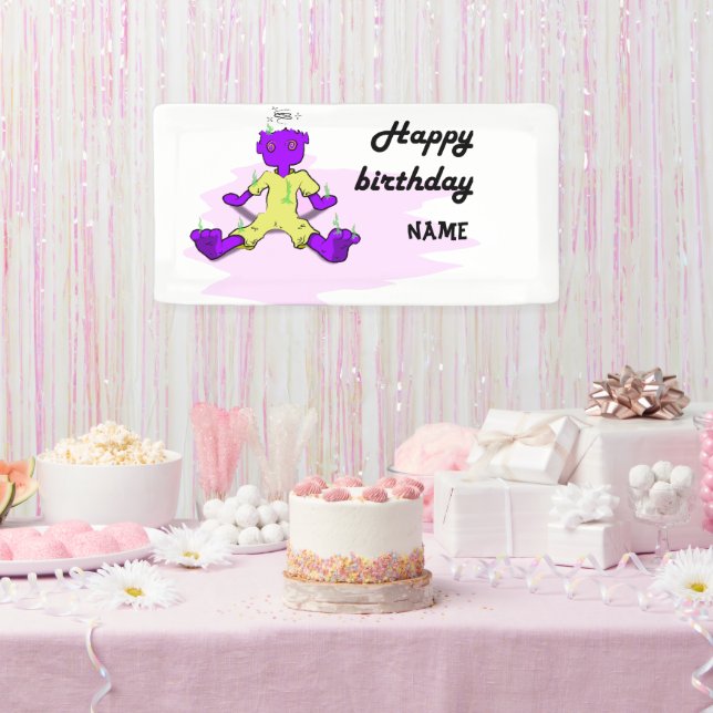 Lona Cartel de cumpleaños de Monster (Fiesta)