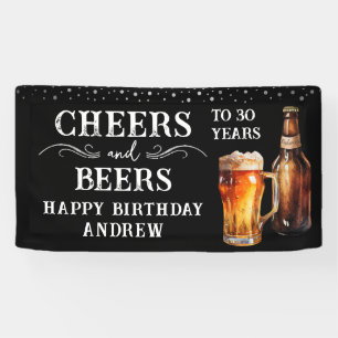 Lona Cartel de cumpleaños de Salud y Cervezas