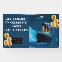 Cartel de cumpleaños de Titanic Cruise Ship Liner