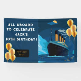 Lona Cartel de cumpleaños de Titanic Cruise Ship Liner