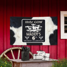 Cartel de cumpleaños de vaca sagrada impreso en an