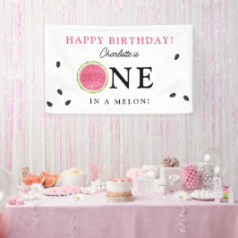 Lona Cartel de cumpleaños de verano de una sandía de me