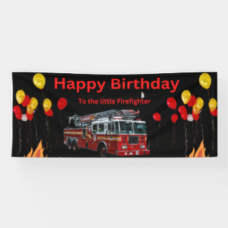 Lona Cartel de cumpleaños del bombero