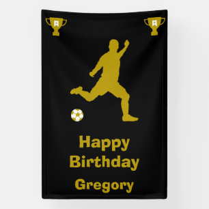 Lona Cartel de cumpleaños del fútbol de fútbol