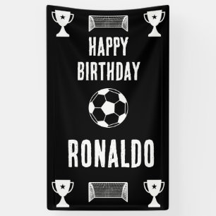 Lona Cartel de cumpleaños del fútbol de fútbol