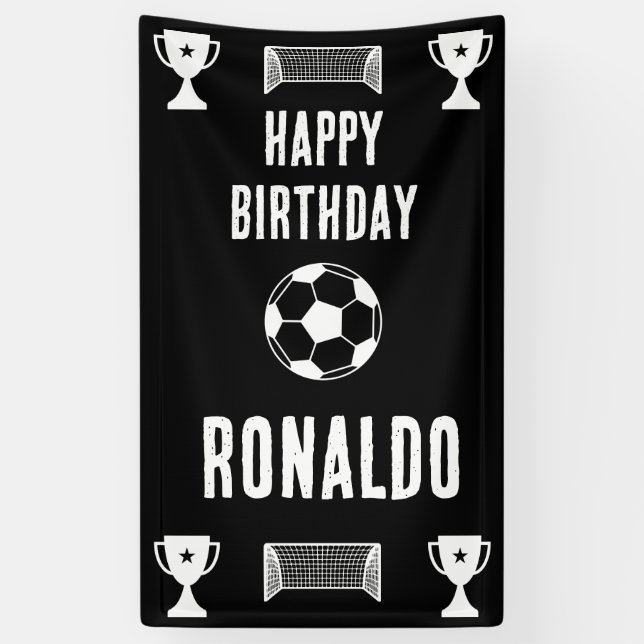 Lona Cartel de cumpleaños del fútbol de fútbol (Vertical)