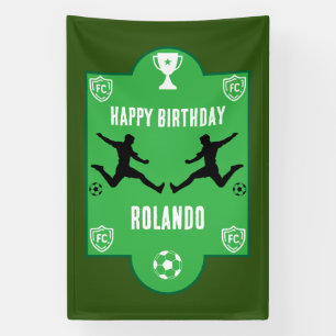 Lona Cartel de cumpleaños del fútbol de fútbol