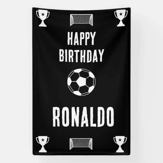Lona Cartel de cumpleaños del fútbol de fútbol (Vertical)