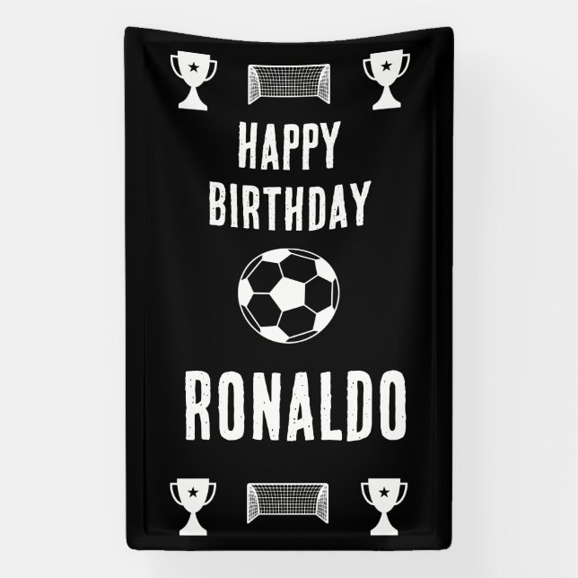 Lona Cartel de cumpleaños del fútbol de fútbol (Vertical)