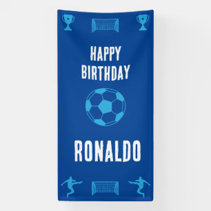 Lona Cartel de cumpleaños del fútbol de fútbol