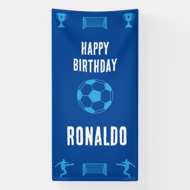 Lona Cartel de cumpleaños del fútbol de fútbol (Vertical)