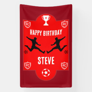 Lona Cartel de cumpleaños del fútbol de fútbol