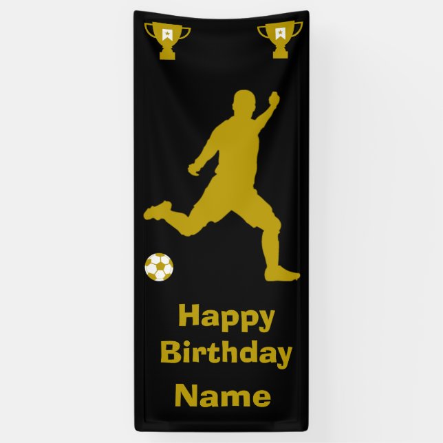 Lona Cartel de cumpleaños del fútbol de fútbol (Vertical)