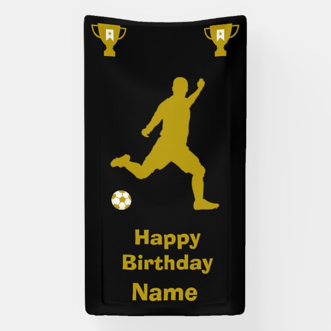 Lona Cartel de cumpleaños del fútbol de fútbol (Vertical)