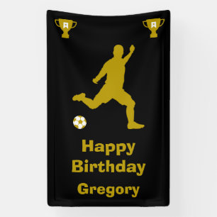 Lona Cartel de cumpleaños del fútbol de fútbol