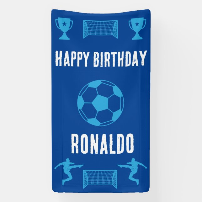 Lona Cartel de cumpleaños del fútbol de fútbol (Vertical)
