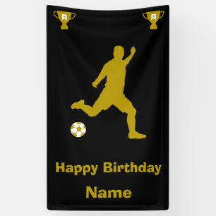 Lona Cartel de cumpleaños del fútbol de fútbol