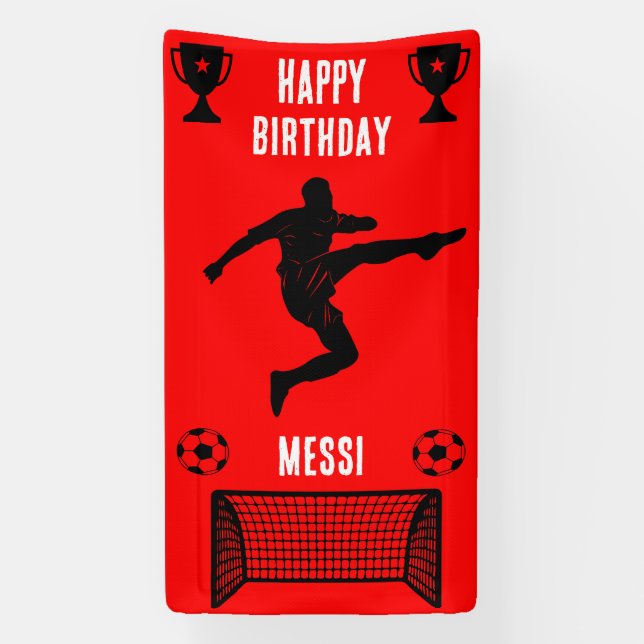 Lona Cartel de cumpleaños del fútbol de fútbol (Vertical)