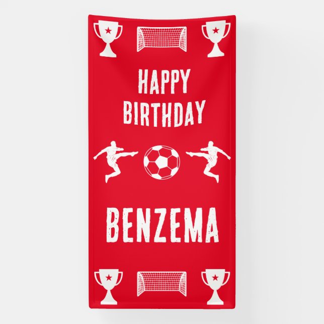Lona Cartel de cumpleaños del fútbol de fútbol (Vertical)