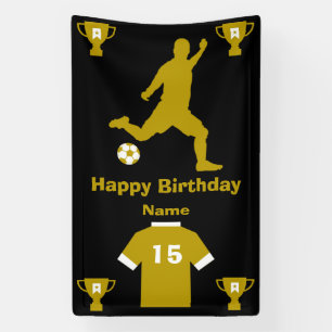 Lona Cartel de cumpleaños del fútbol de fútbol