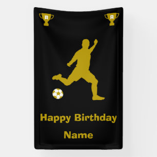 Lona Cartel de cumpleaños del fútbol de fútbol