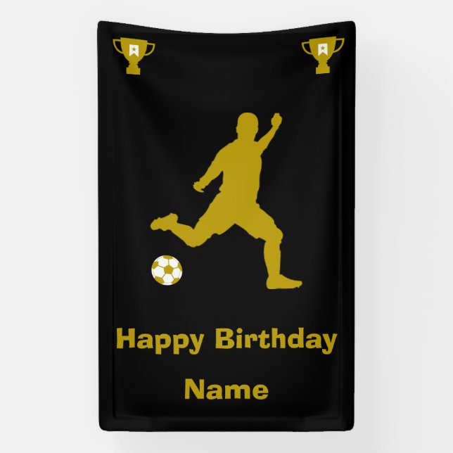 Lona Cartel de cumpleaños del fútbol de fútbol (Vertical)