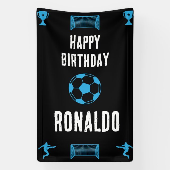 Lona Cartel de cumpleaños del fútbol de fútbol (Vertical)