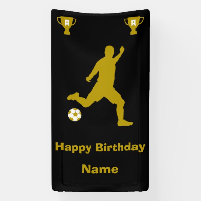 Lona Cartel de cumpleaños del fútbol de fútbol (Vertical)