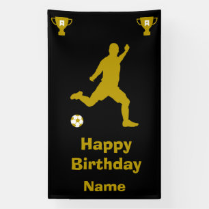 Lona Cartel de cumpleaños del fútbol de fútbol
