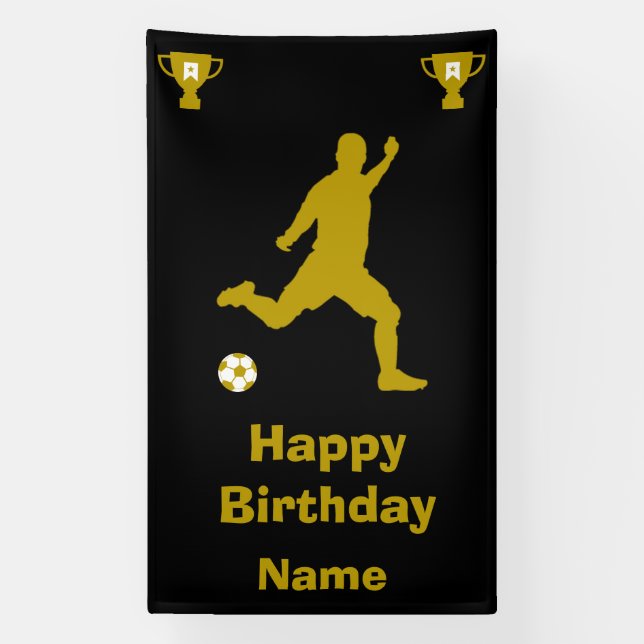 Lona Cartel de cumpleaños del fútbol de fútbol (Vertical)