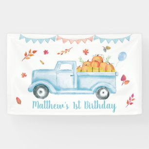 Lona Cartel de cumpleaños del pequeño camión