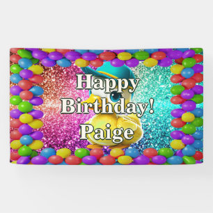 Lona Cartel de cumpleaños del personaje personalizado d