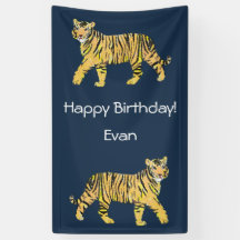 Cartel de cumpleaños del tigre